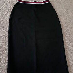 Halogen Black Pencil Skirt with Red and White Trim
